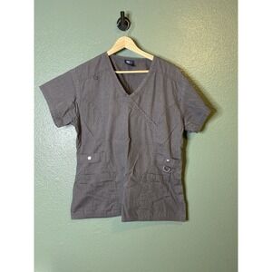 Medgear Gray V-Neck Size Women's Size Large Scrub